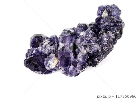 macro mineral fluorite stone on white background macro mineral fluorite stone on white background 117550966