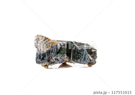Macro stone Vivianite mineral on white background Macro stone Vivianite mineral on white background 117551015