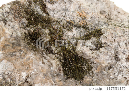 Macro of a mineral stone Vesuvianite on a white background 117551172