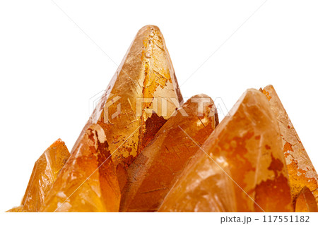 Macro stone calcite mineral on white background Macro stone calcite mineral on white background 117551182
