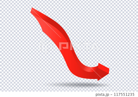 Growing business 3d red arrow on transparent 117551235