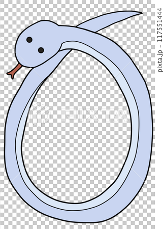 New Year's card material (blue snake frame only) 117551444