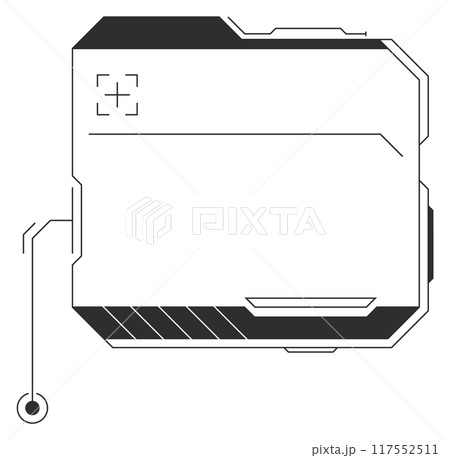 Futuristic text frame. Digital hud black line style Futuristic text frame. Digital hud black line style 117552511
