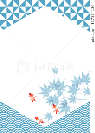 金魚 和柄 暑中見舞い 夏 背景 金魚 和柄 暑中見舞い 夏 背景 117554136
