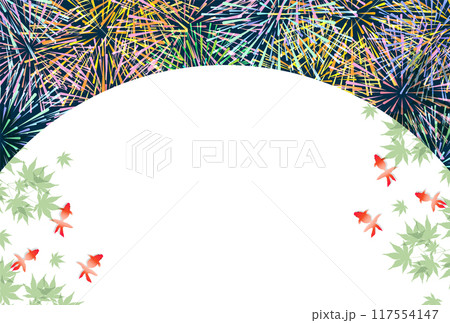 金魚 花火 暑中見舞い 背景 金魚 花火 暑中見舞い 背景 117554147