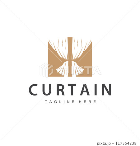 Home And Exhibition Curtain Logo Design, Building Decoration Vector Illustration Home And Exhibition Curtain Logo Design, Building Decoration Vector Illustration 117554239