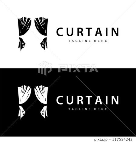 Home And Exhibition Curtain Logo Design, Building Decoration Vector Illustration Home And Exhibition Curtain Logo Design, Building Decoration Vector Illustration 117554242