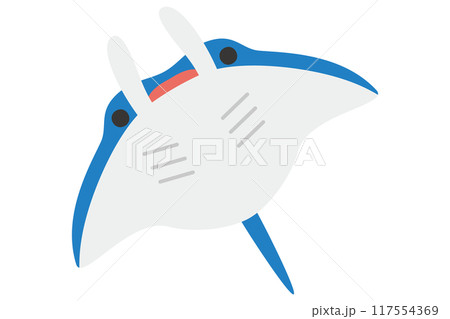 かわいいマンタのイラスト 117554369
