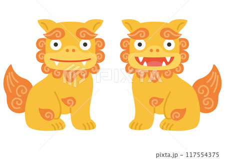 かわいいシーサーのイラスト 117554375