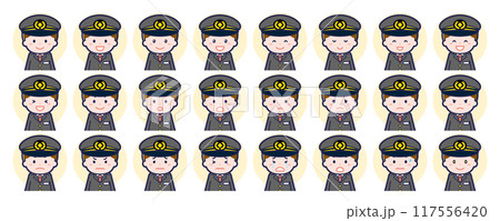 男性運転士の表情セット 117556420