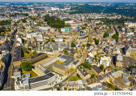 Aerial view of french city Saint-Brieuc Aerial view of french city Saint-Brieuc 117556442