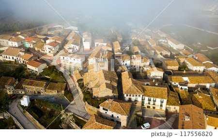 View from drone of Liedena, Navarre, Spain 117556820