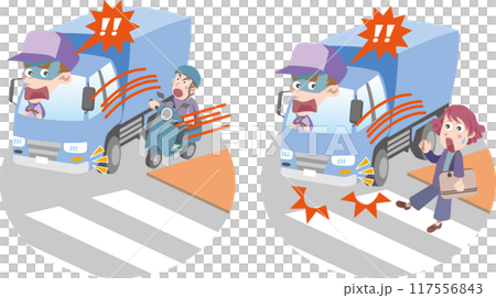 交通安全＜交差点・左折の際の巻き込み事故・トラック＞ 117556843
