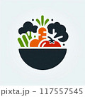 ボウルに入った野菜のイラスト 117557545