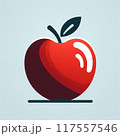 赤いりんごのイラスト_緑背景 117557546