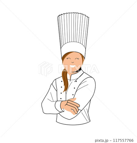 Smiling female chef worker character Vector Smiling female chef worker character Vector 117557766