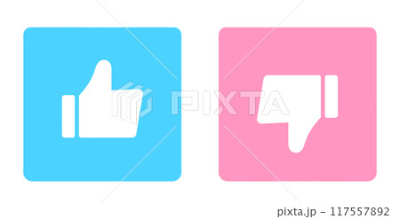 水色とピンク｜グッドマークとバッドマーク 117557892