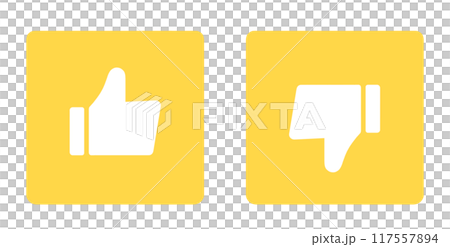 Simple yellow good and bad marks Simple yellow good and bad marks 117557894
