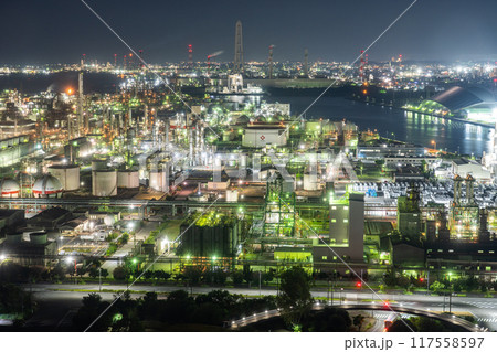 《三重県》工場夜景・四日市コンビナート 117558597