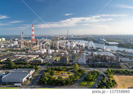 《三重県》工場夕景・四日市コンビナート 《三重県》工場夕景・四日市コンビナート 117558660