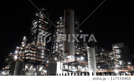 福島県いわき市の「勿来IGCC発電所」の夜景 福島県いわき市の「勿来IGCC発電所」の夜景 117558968