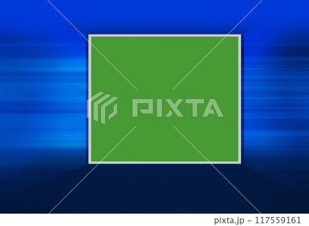 A green square with white border in front of blue background concept series A green square with white border in front of blue background concept series 117559161