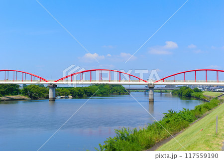 埼玉県吉川市新中川水管橋周辺2024年8月 117559190