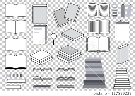 簡單的書籍插圖集書籍書店圖示插圖 簡單的書籍插圖集書籍書店圖示插圖 117559222
