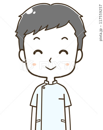 微笑む若い男性看護師のイラスト 117559257