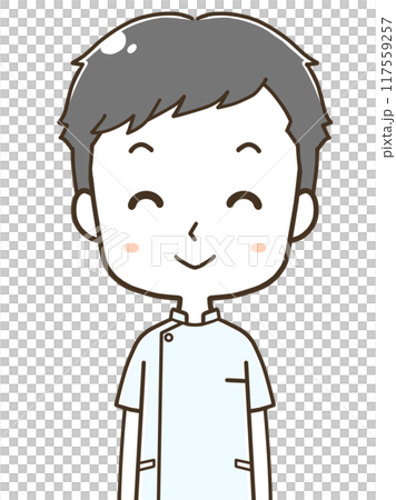 微笑む若い男性看護師のイラスト 117559257