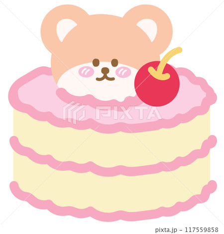 Cake pound with teddy bear and cherry for sweet dessert, cafe, restaurant, menu, recipe, baking, sticker, cartoon character, mascot, comic, plush toy, doll, brunch, birthday party, card, zoo, souvenir Cake pound with teddy bear and cherry for sweet dessert, cafe, restaurant, menu, recipe, baking, sticker, cartoon character, mascot, comic, plush toy, doll, brunch, birthday party, card, zoo, souvenir 117559858