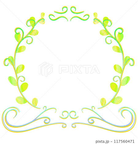 Flower and leaf green illustrated photo frame Flower and leaf green illustrated photo frame 117560471