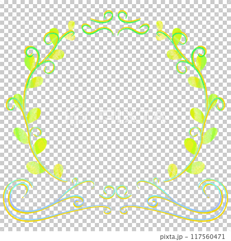 Flower and leaf green illustrated photo frame Flower and leaf green illustrated photo frame 117560471