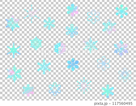 淺藍色雪花圖示集 淺藍色雪花圖示集 117560495