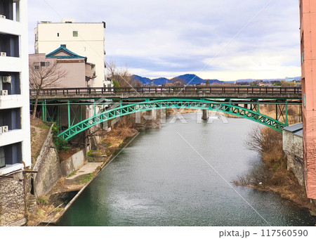 土木遺産の十綱橋・福島県福島市飯坂町 117560590