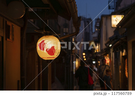 京都　夜の先斗町 117560789