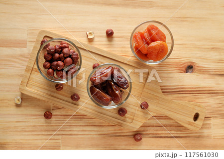 Dried fruits, concept of tasty healthy food Dried fruits, concept of tasty healthy food 117561030