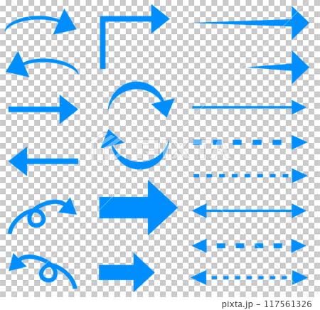 簡單的淺藍色箭頭插圖集 117561326