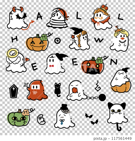 鬆散可愛的鬼魂素材集 鬆散可愛的鬼魂素材集 117561449