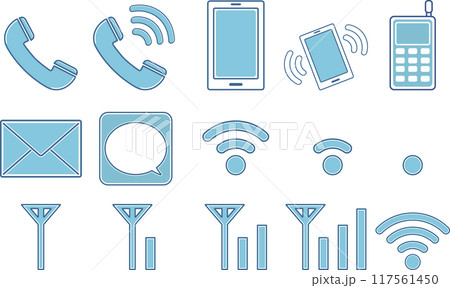 通信アイコンセット 通信アイコンセット 117561450