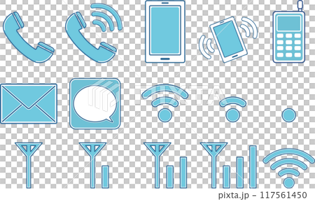 通信アイコンセット 通信アイコンセット 117561450