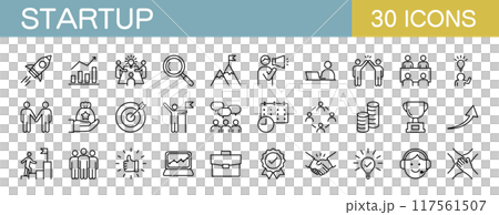 スタートアップに関するアイコンセット 117561507