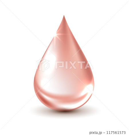 Serum texture, water drop on white background. vitamins collagen serum for beauty skin care cosmetics. medical scientific concepts. pink droplet vector design. 117561573