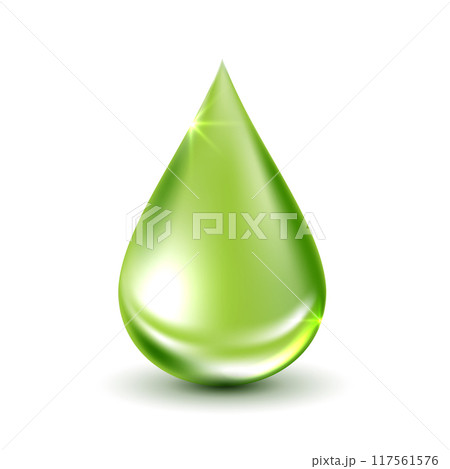 Serum texture, water drop on white background. vitamins collagen serum for beauty skin care cosmetics. medical scientific concepts. green droplet vector design. 117561576