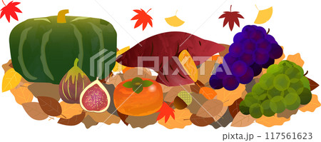 秋をイメージした素材 117561623