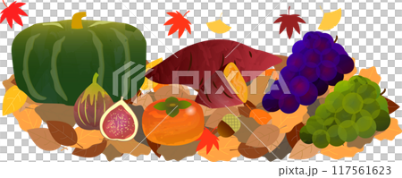 秋をイメージした素材 117561623