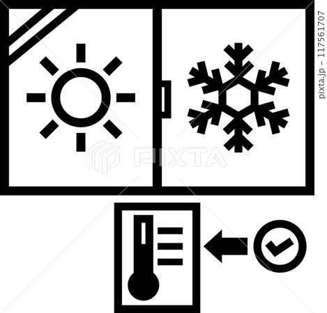 断熱窓をイメージしたアイコン素材 117561707