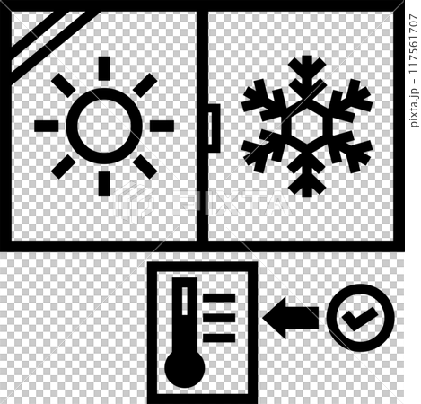 断熱窓をイメージしたアイコン素材 117561707