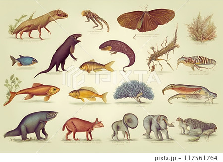 架空の不思議な動物が描かれた一覧 117561764