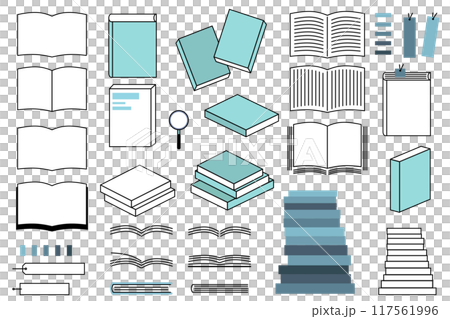 Simple book illustration set Books Bookstore Icon Illustration 117561996